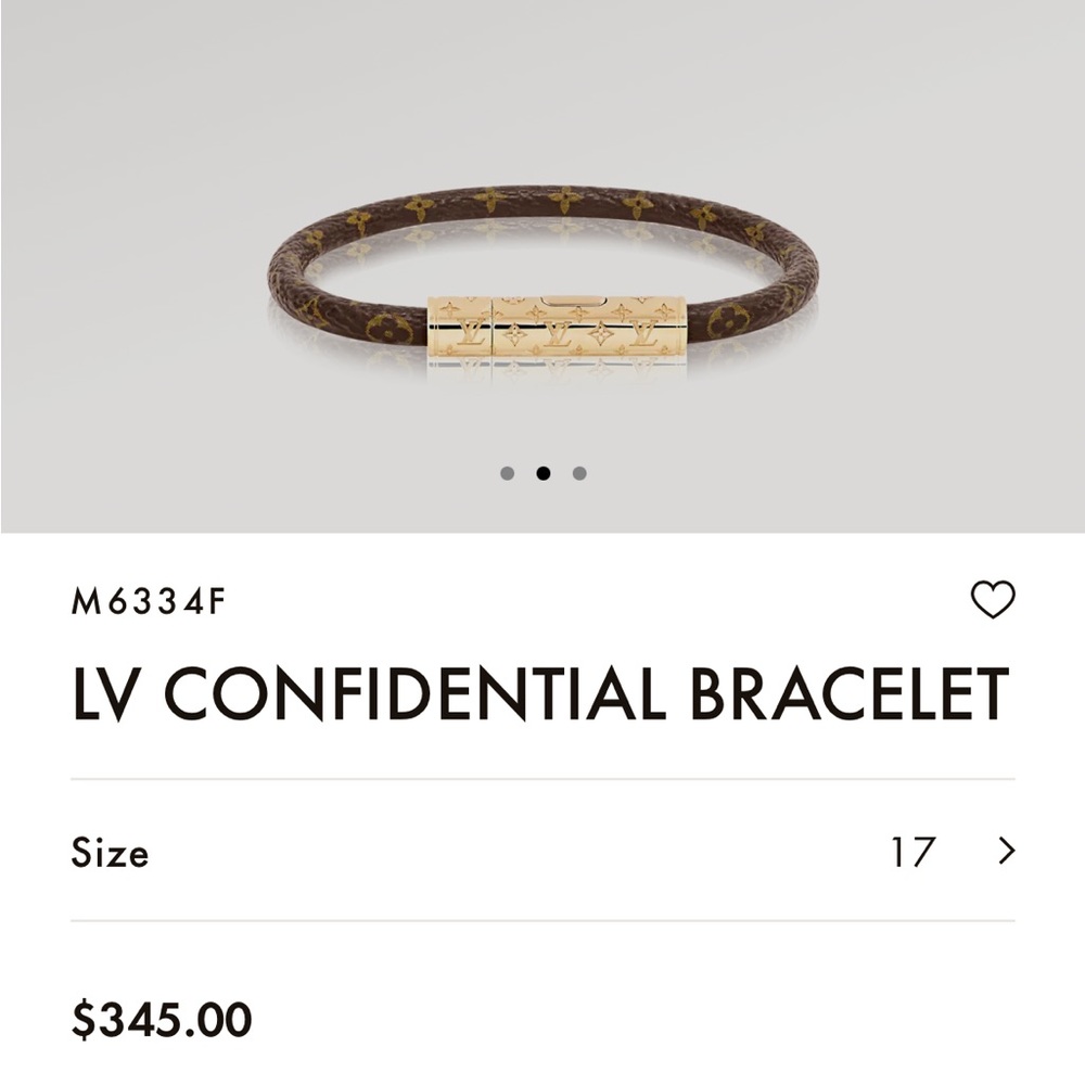 Louis Vuitton confidential bracelet size 17